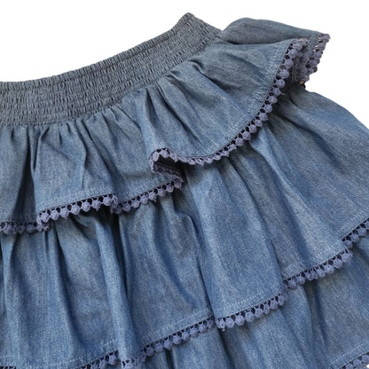 Lee Ruffle Skirt Denim