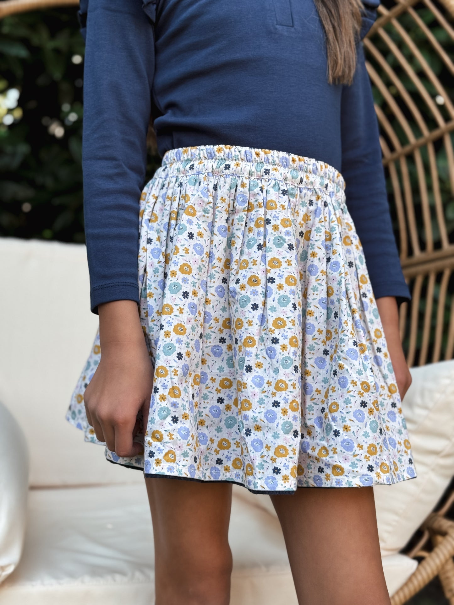 Karter Reversible Skirt Blueberry