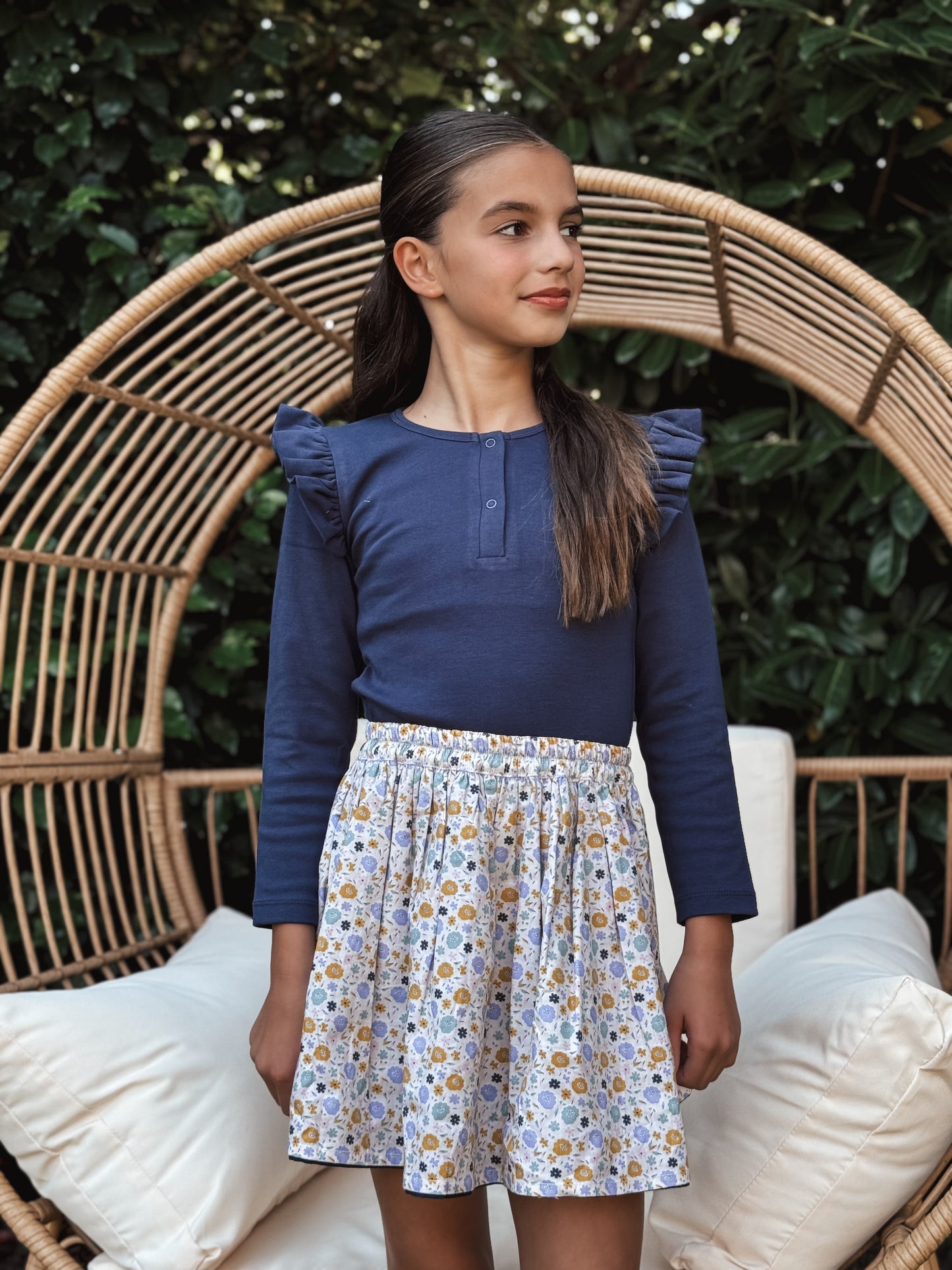 Karter Reversible Skirt Blueberry